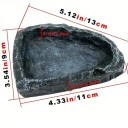 Tazón para reptiles y serpientes aspecto de piedra Tazón terrario para agua y alimento Para agamas barbudas y pequeños reptiles 2