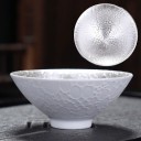 Tazza di porcellana con ornamenti argentati 6