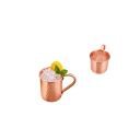 Tazza di rame battuto con manico 400 ml colore rame altezza 10,5 cm diametro 8,5 cm per bevande fredde e servire a casa 5