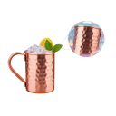 Tazza di rame battuto con manico 400 ml colore rame altezza 10,5 cm diametro 8,5 cm per bevande fredde e servire a casa 6