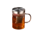 Tazza di vetro con infusore per tè 477 ml 120 x 81 mm vetro borosilicato con filtro in acciaio inox trasparente per la preparazione del tè 5
