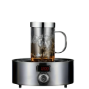 Tazza di vetro con infusore per tè 477 ml 120 x 81 mm vetro borosilicato con filtro in acciaio inox trasparente per la preparazione del tè 6