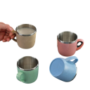 Tazza in acciaio inossidabile con manico 220 ml per caffè tè casa ufficio viaggio riutilizzabile compatta 5