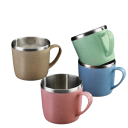 Tazza in acciaio inossidabile con manico 220 ml per caffè tè casa ufficio viaggio riutilizzabile compatta 7