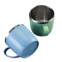 Tazza in acciaio inossidabile con manico 220 ml per caffè tè casa ufficio viaggio riutilizzabile compatta 8