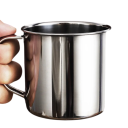 Tazza in acciaio inox con manico 150 ml 6.7 × 5.8 × 5.8 cm in acciaio inox argento per caffè tè degustazione casa ufficio viaggi 5