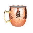 Tazza in acciaio inox con superficie battuta e manico 500 ml 6 × 10.5 cm in acciaio inox rame per bevande casa ufficio servizio 2