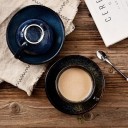Tazza in ceramica con piattino per caffè 220 ml Tazza con diametro di 10 cm e piattino con diametro di 15 cm Smalto lucido con disegno a pois 6