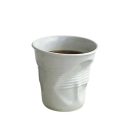 Tazza in ceramica forma accartocciata 200 ml ceramica bianca design originale per caffè tè e bevande più piccole per la casa e l'ufficio 2