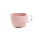 Tazza per tè e caffè con manico Volume circa 250 ml Materiale in paglia e plastica Superficie finemente punteggiata Forma ampia Dimensioni 7 x 2