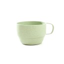 Tazza per tè e caffè con manico Volume circa 250 ml Materiale in paglia e plastica Superficie finemente punteggiata Forma ampia Dimensioni 7 x 3