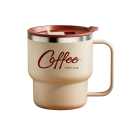 Tazza termica chiudibile con coperchio scorrevole 400 ml in acciaio inossidabile a doppia parete forma cilindrica dritta con manico per caffè 2