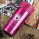 Tazza termica da viaggio per caffè e bevande calde 380 ml Coperchio a ribalta con pulsante Acciaio inossidabile con doppia parete 4