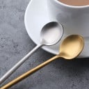 Tea Spoons for Coffee and Tea 7 pcs Stainless Steel Slim Long Handle Small Round Bowl Length 12.7 cm Minimalist Modern Design 12