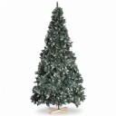 Τεχνητό χριστουγεννιάτικο δέντρο Χιονισμένο Με τεχνητές κουκουνάρες Αναδιπλούμενο Ύψος 150 εκ Ξύλινη βάση 40 εκ Πράσινο και λευκό Διακόσμηση 5