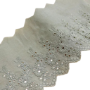 Tecido de algodão com borda de renda 91 cm Tecido decorativo de algodão para costura, decoração de roupas, decoração têxtil, artesanato 4