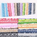 Tecido de algodão para costura de máscaras em casa Conjunto de quadrados 25 x 25 cm Mistura de padrões coloridos com bolinhas e flores 10
