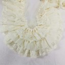 Tecido de chiffon plissado de três camadas com bordado 91 cm largura 10 cm Renda decorativa em babados para costura decoração de vestuário 5