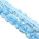 Tecido de renda de chiffon 1 m Renda decorativa leve de chiffon para costura, decoração de vestuário, decoração têxtil, decoração 11
