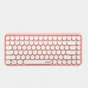 Teclado Bluetooth com teclas redondas em estilo retro Disposição compacta em inglês QWERTY com setas Funciona com pilhas AAA Plástico ABS 3