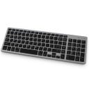 Teclado Bluetooth delgado con bloque numérico Interruptores de tijera Batería de litio recargable con cable USB Distribución en inglés QWERTY Plástico 2