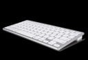 Teclado bluetooth inalámbrico para iPad y MacBook Compacto con 78 teclas Etiquetas en inglés Alcance de hasta 10 m Blanco con marco plateado 3