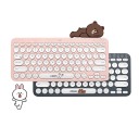 Teclado bluetooth sem fios com animal na barra de espaço Teclas redondas Alcance até 10 m Alimentação 2x AAA Corpo em plástico 27,9 x 12,4 x 1,6 3