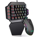 Teclado de jogo de uma mão com rato 3