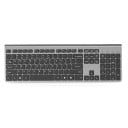 Teclado inalámbrico con bloque numérico para ordenador Teclas de tijera de perfil bajo Batería recargable de 500 mAh Receptor USB de 2,4 GHz Gris 5