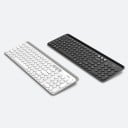 Teclado inalámbrico con teclas redondas y parte numérica Bluetooth 4.0 y USB 2.4 GHz Aleación de aluminio y ABS Alimentación 2x AAA 4