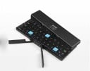 Teclado inalámbrico plegable con soporte integrado Bluetooth para 3 dispositivos Dimensiones 20,3 x 8,9 cm Aleación de aluminio con estuche 1