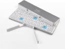 Teclado inalámbrico plegable con soporte integrado Bluetooth para 3 dispositivos Dimensiones 20,3 x 8,9 cm Aleación de aluminio con estuche 2