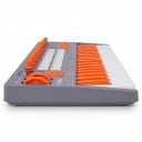 Teclado MIDI con teclas balanceadas y sintetizador FM, 37 teclas, 16 pads RGB, pantalla de 1,54", gris-naranja, para estudio y actuaciones en vivo 3