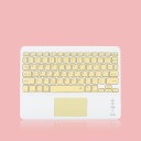 Teclado mini sem fios com touchpad para dispositivos com Bluetooth Layout QWERTY Teclas de função e setas Bateria de lítio 3