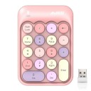 Teclado numérico sem fios para portátil e computador Receptor USB 2,4 GHz Teclas redondas em estilo retro Funciona com pilha AAA 12,9 x 8,9 x 3