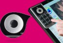 Teclado sem fios com nove botões e um controlador circular para ecrãs táteis e desenho Receptor USB 2,4 GHz Dimensões 13 x 7,1 x 1 cm 4
