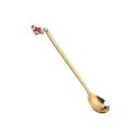 Teelöffel mit hängendem Weihnachtsanhänger am Ende des Griffs Glänzende Oberfläche Edelstahl Länge 13,5 cm Zum Umrühren von Tee 11