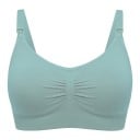 Tehotenská a dojčiaca podprsenka bez kostic so sponami na ramienkach pre jednoduché dojčenie so žebrovaným pásom a zadným dielom do U 9