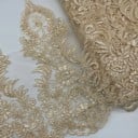 Tejido decorativo con lentejuelas y borde de encaje 36 cm x 91 cm Tejido de poliéster brillante para coser, adornar prendas, disfraces 2