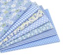 Tejidos de algodón para coser 7 pcs Cuadrados estampados 25 x 25 cm en tonos coordinados Lunares y pequeñas flores Para mascarillas 2