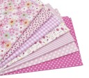 Tejidos de algodón para coser 7 pcs Cuadrados estampados 25 x 25 cm en tonos coordinados Lunares y pequeñas flores Para mascarillas 3