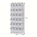 Tekstil væghængende skoorganisator med 24 netlommer 144 x 56 cm med 4 metalhooks Pladsbesparende Hjemmeopbevaringssystem 3
