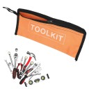 Tekstylne etui na narzędzia 19 x 11 cm Mała torba na narzędzia z praktycznym zamkiem Wytrzymałe etui do przechowywania narzędzi Pomarańczowa Czarna 2