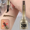Tekutý fix na obočí s vidlicovým hrotem 9 x 2,5 cm voděodolný a dlouhotrvající 24 hodin ve 3 přirozených odstínech pro mikroblading efekt 2