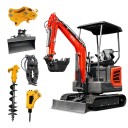 Tela-alustainen kaivinkone 1,8 t VTW-18 Tela-alustainen hydraulinen 1,8 tonnin kaivinkone lisävarusteilla Tela-alustainen minikaivinkone 3