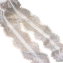 Tela de encaje bordada ancho 9,5 cm largo 3 m Encaje decorativo de poliéster para confección de prendas decoraciones de boda ribeteado de textiles 2