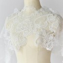 Tela de encaje francesa 28 cm x 91 cm Mezcla de poliéster y algodón encaje decorativo para coser adornos de ropa decoraciones de boda 2