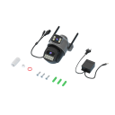 Telecamera di sicurezza WiFi esterna 10MP obiettivi doppi 5x zoom UHD visione notturna rilevamento persone audio bidirezionale alimentatore 2