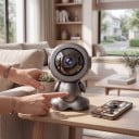 Telecamera Wi-Fi e baby monitor Rotante a 355° Visione notturna Rilevamento del movimento Alimentazione USB-C 100–240 V Grigio scuro Per la sicurezza 4