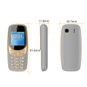 Telefone com Botões SERVO Q3308 Pequeno 2G Dual SIM Bluetooth 3.0 Micro USB Slot para microSD Câmera de 0,3MP Bateria Removível de 600 mAh Multilíngue 5